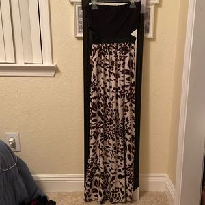 Leopard Strapless Maxi Dress